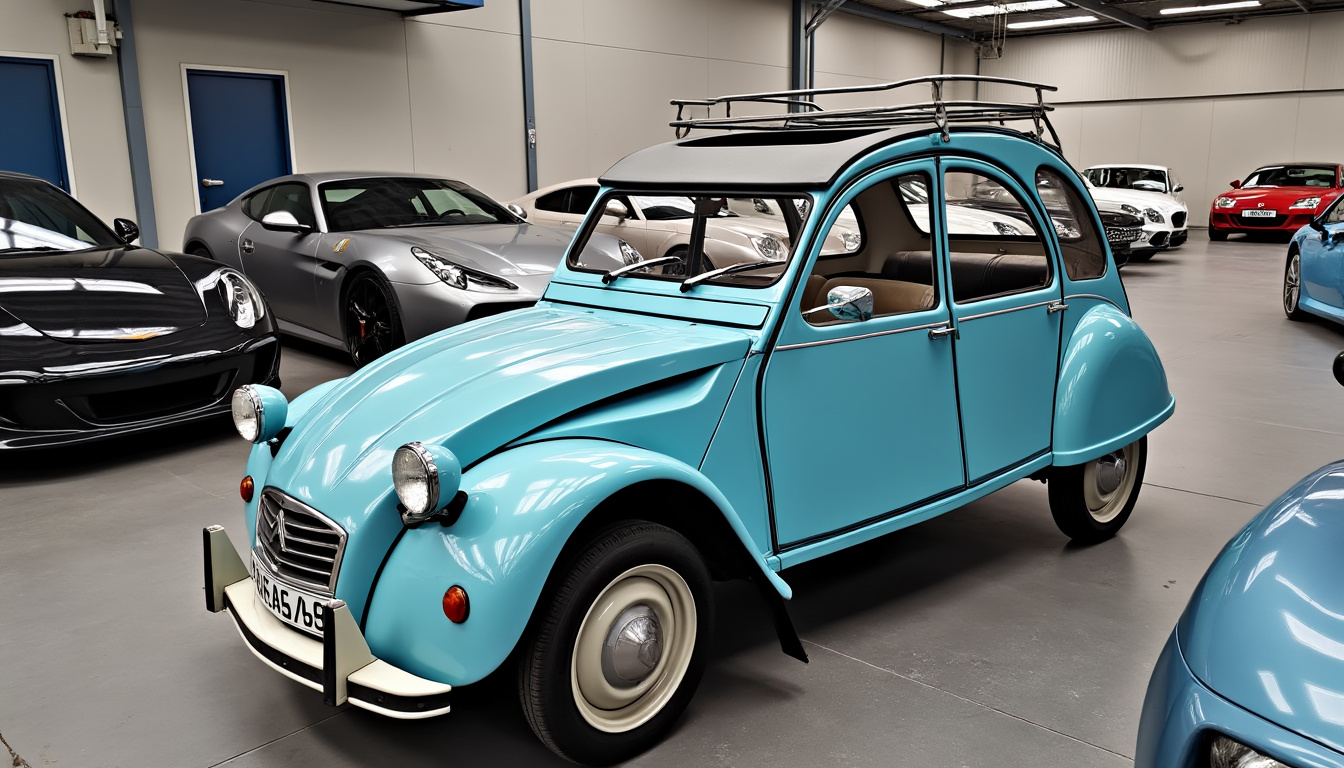 scoprite questa citroën 2cv iconica messa in vendita dalle autorità prima del verdetto. un'occasione unica di acquisire un veicolo dal ricco passato, che unisce fascino e storia.