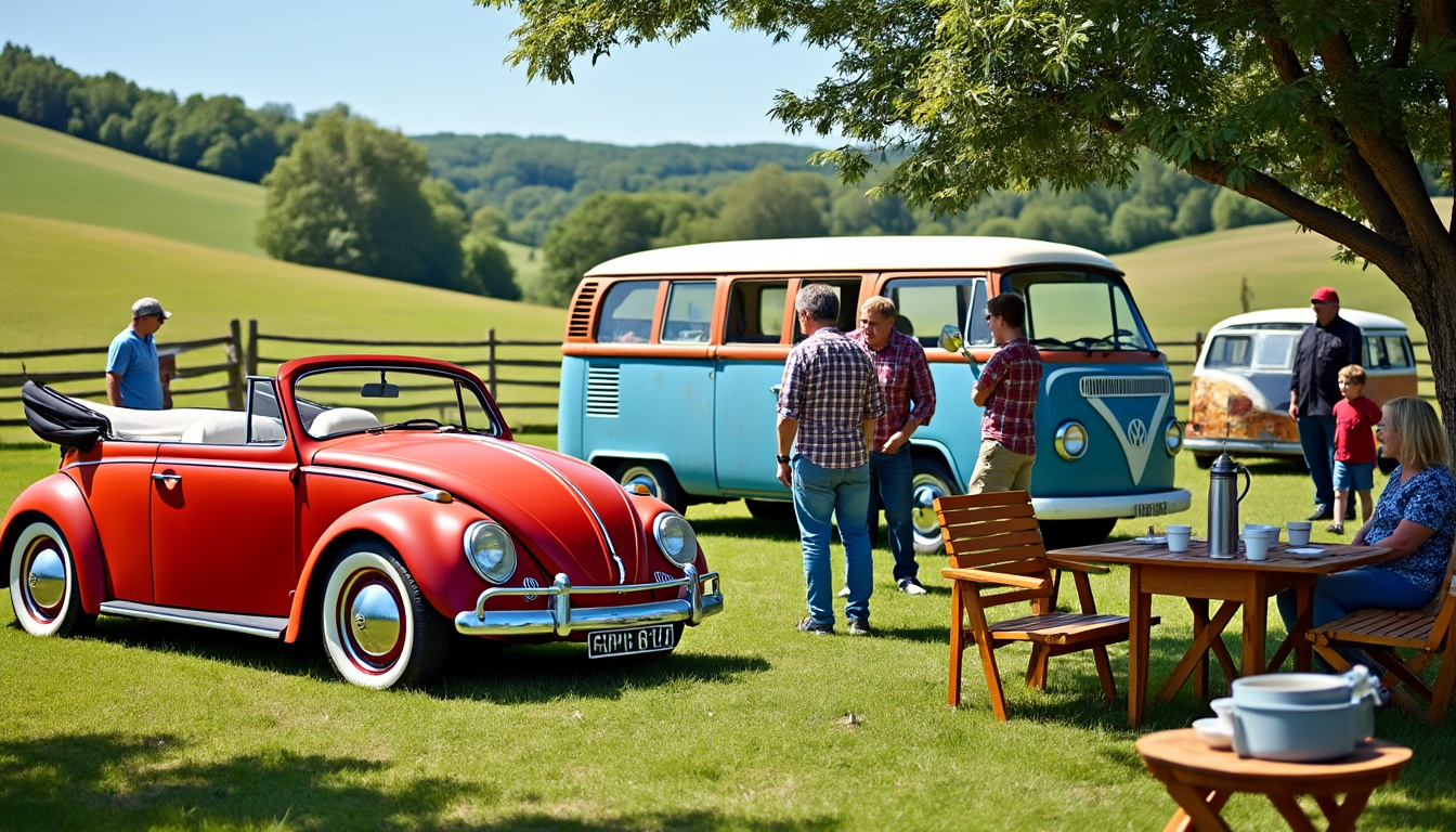 venite a vivere un weekend nostalgico nel tarn, dove gli appassionati di combi e di beetle si riuniscono per celebrare le mitiche volkswagen. condividete il vostro amore per questi veicoli iconici, esplorate esposizioni vintage e godete di un'atmosfera conviviale nel cuore della natura.