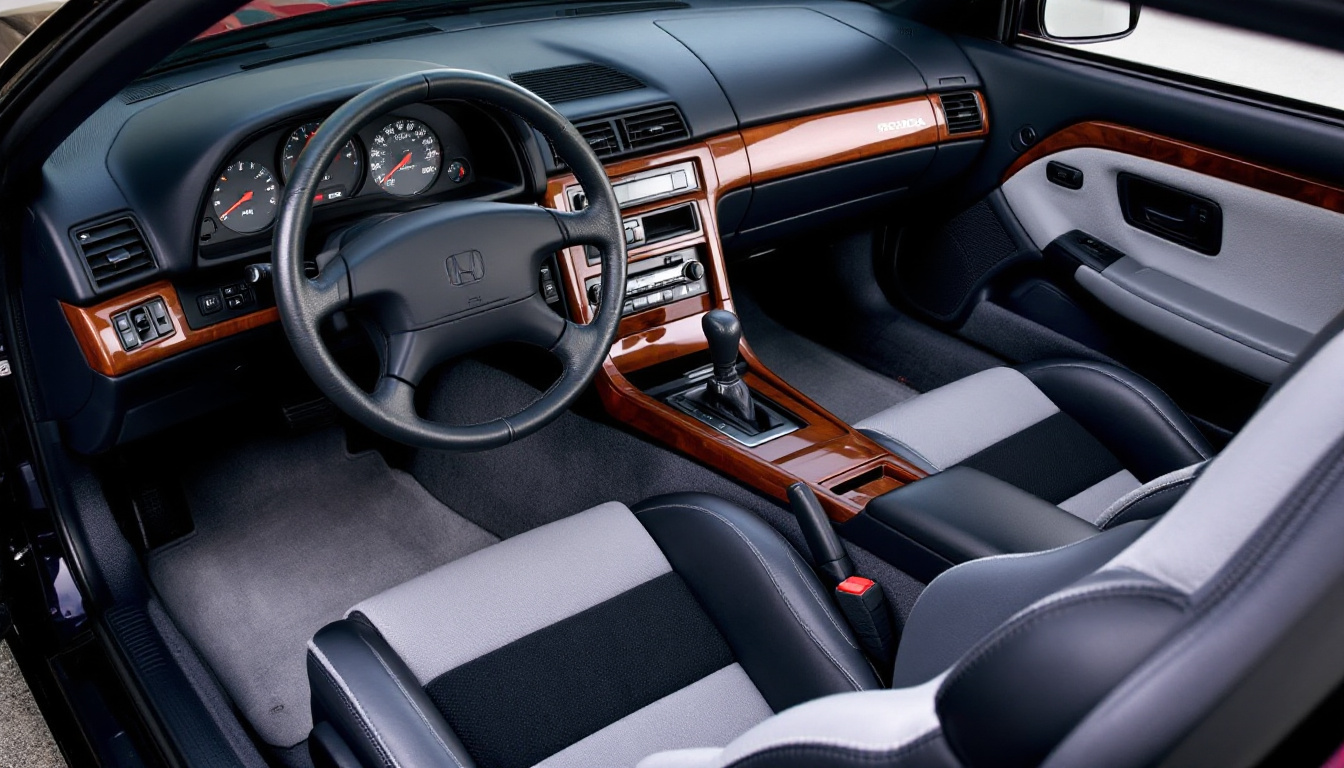 découvrez l'intérieur élégant du coupé honda prelude, alliant design moderne et confort exceptionnel. plongez dans une expérience de conduite raffinée et admirez les finitions soignées qui font de ce modèle un véritable bijou sur roues.