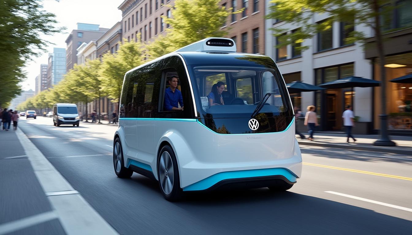 découvrez le lancement imminent du service de taxis autonomes propulsé par le volkswagen id. buzz. une révolution dans le transport urbain, offrant sécurité, confort et innovation à portée de main. restez à l'affût des détails et préparez-vous à une expérience de mobilité inédite.