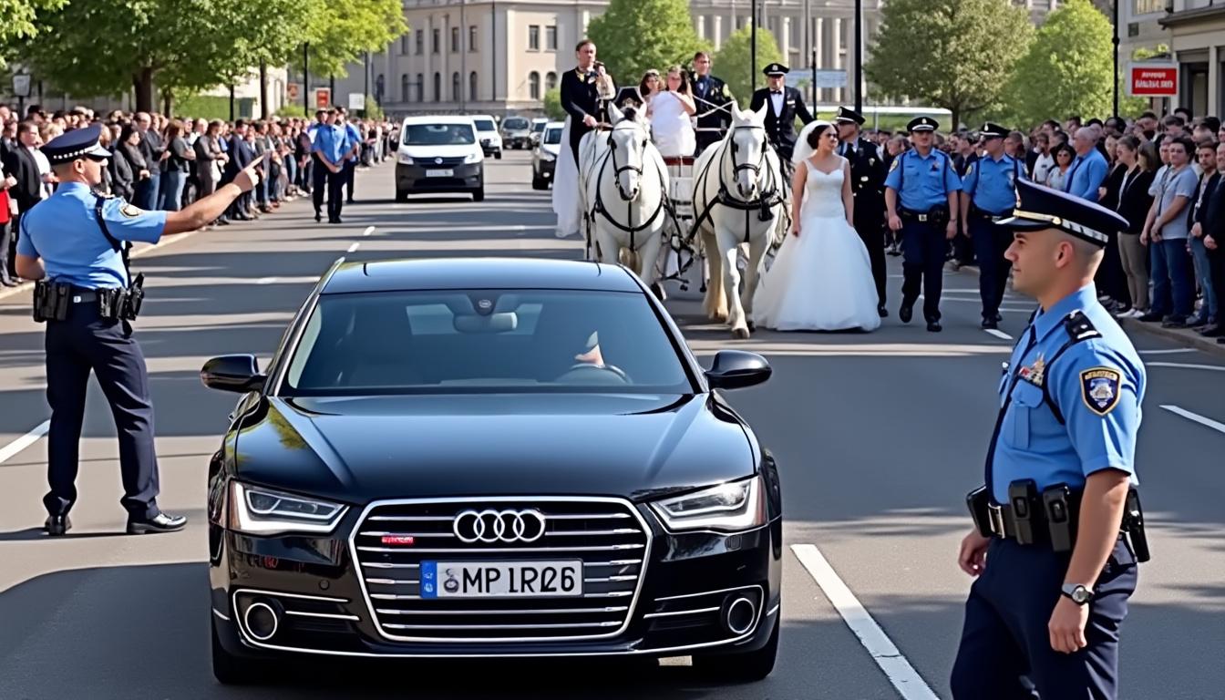 descubra como um desfile de casamento tomou um rumo inesperado quando um audi sem seguro foi parado pela lei. uma história fascinante onde o amor e as regras se encontram em um momento memorável e imprevisto.