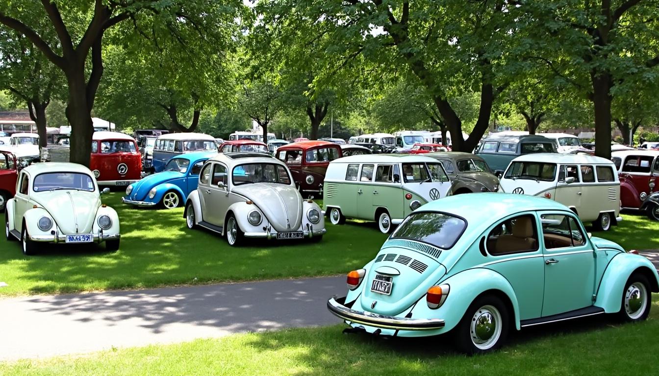 descubra um evento único no parque des combes com mais de 200 veículos volkswagen reunidos para celebrar a paixão dos amantes da marca. não perca esta oportunidade de ver modelos raros e encontrar outros apaixonados em uma atmosfera amigável!