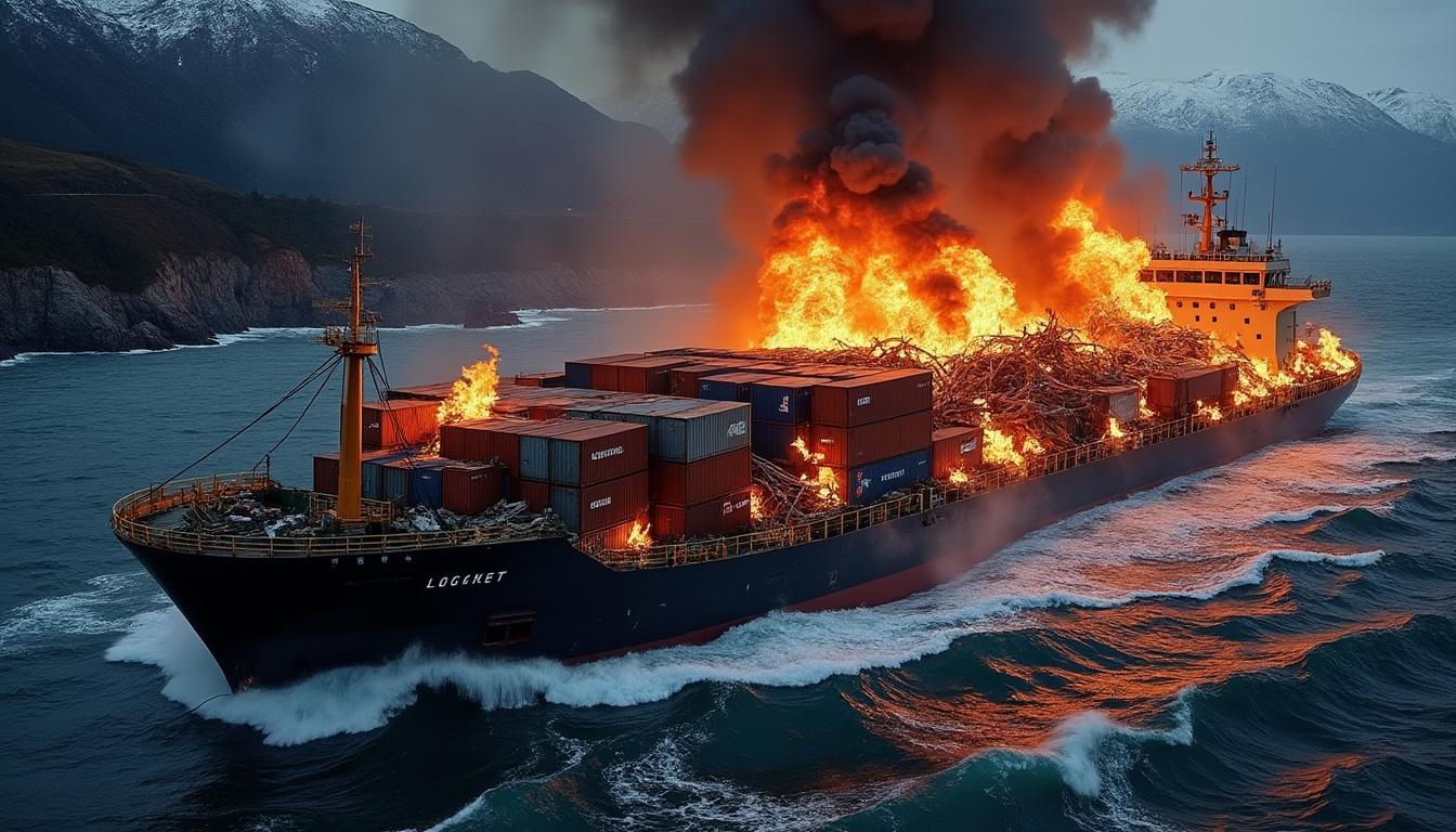 um navio de carga transportando carros elétricos pegou fogo perto das costas do alasca, suscitando preocupações ambientais e de segurança. descubra os detalhes deste incidente marítimo e suas implicações.