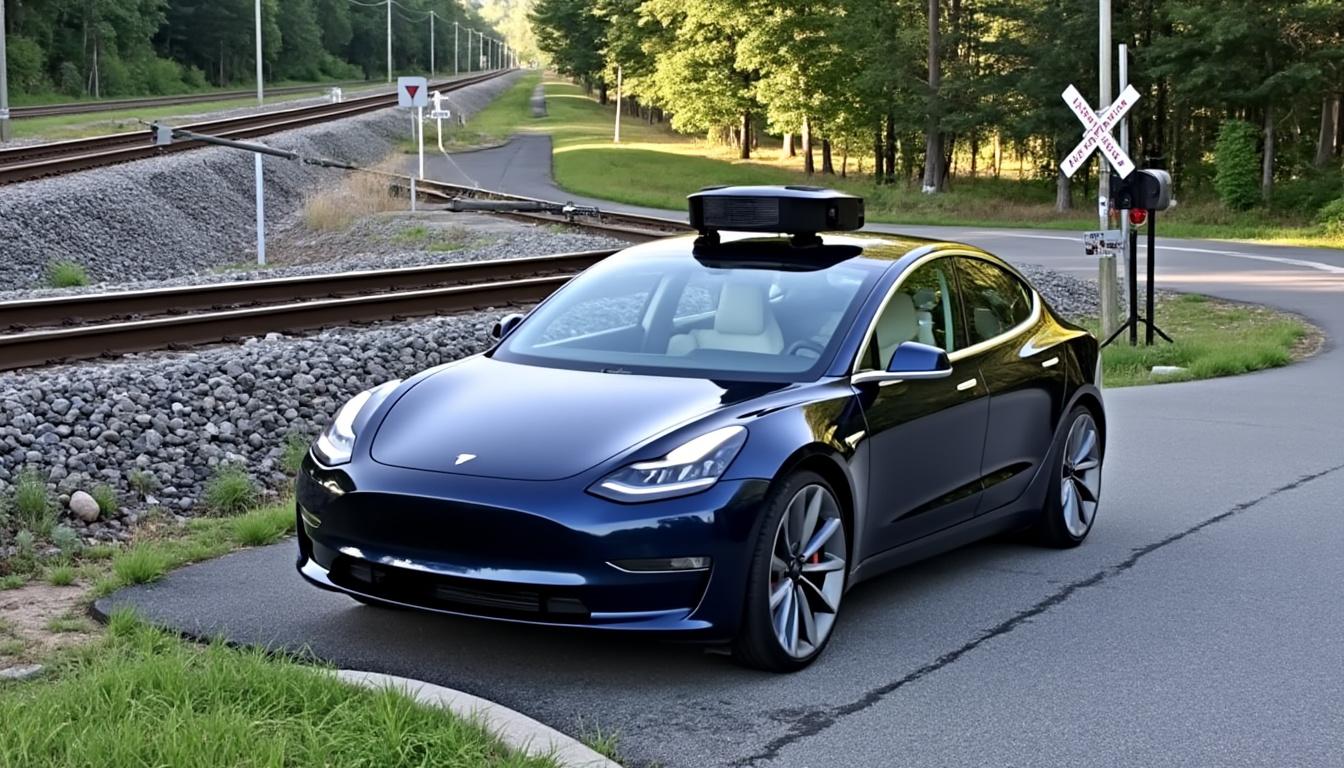 descubra o incidente trágico em que um tesla em modo autônomo para em um cruzamento de trilhos, resultando em uma colisão com um trem. análise das questões da tecnologia autônoma e das medidas de segurança necessárias.