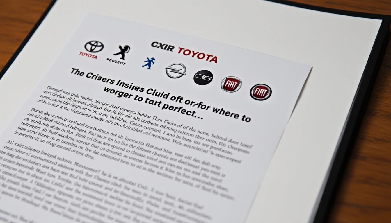 découvrez les derniers rappels de véhicules des marques toyota, peugeot, citroën, fiat et opel en raison de risques de panne moteur. restez informé pour assurer votre sécurité et celle de vos passagers.