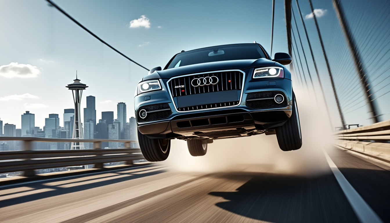 découvrez la scène incroyable d’un saut spectaculaire en audi q5, digne des plus grands films fast & furious : adrénaline, action et sensations fortes garanties !