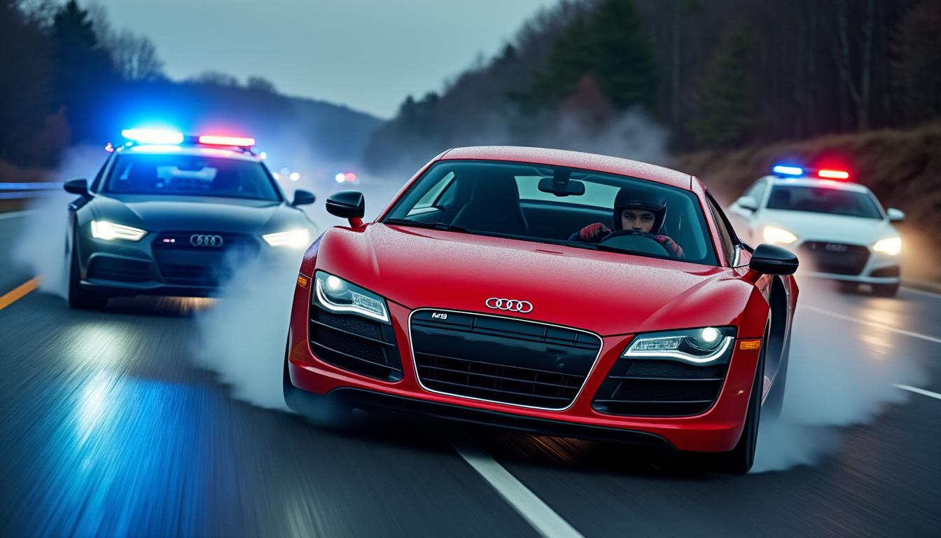 découvrez l'histoire d'un jeune conducteur de 18 ans au volant d'une audi r8 de 100 000 €, surpris lors d'un contrôle routier après avoir roulé à 142 km/h. un incident qui dérape sur la route.