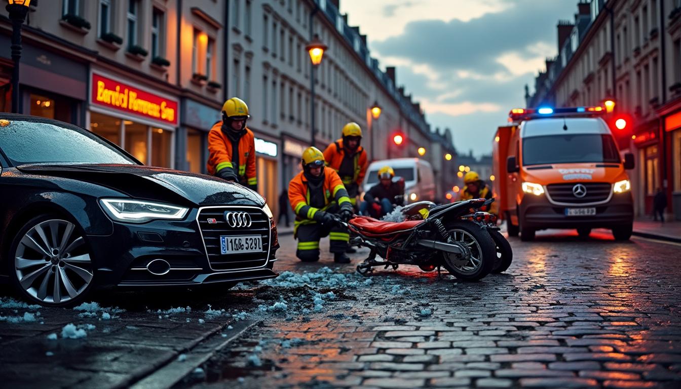 à lille, un automobiliste en excès de vitesse provoque une série d'accidents impliquant plusieurs véhicules et cyclistes, soulignant les dangers de la conduite imprudente en zone urbaine.